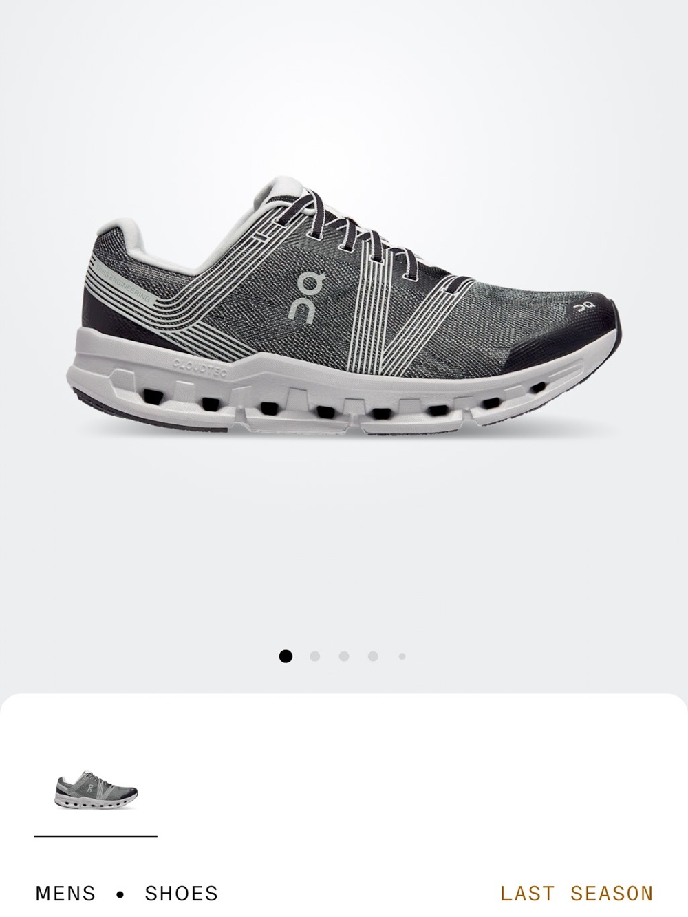 On Running Men's Cloud Shoe - Black and Gray